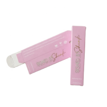 Popular wholesale foldng cosmetic packaging paper custom pink lipgloss boxes